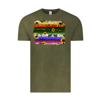 Vintage Olive serape sunflowers leopard cowhide background Vintage Tee - RanaPortraitStore