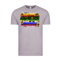 Serape Sunflowers Leopard Cowhide Background Vintage Tee | Teevron