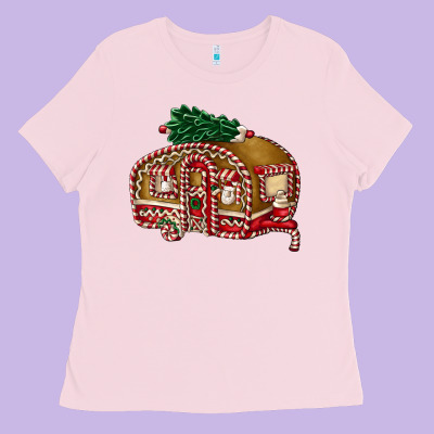 Caravan Gingerbread Ladies Tee Designed By Fadigitalartstudio