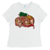 White caravan gingerbread Ladies Tee - FaDigitalArtStudio