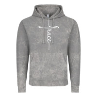 Cloud Rock grace   christian faith cross script baptism gift Vintage Hoodie - DesigneFamous