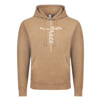 Vintage Coffee grace   christian faith cross script baptism gift Vintage Hoodie - DesigneFamous