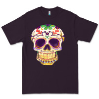 Plum Cinco de mayo skull Premium Tee - FaDigitalArtStudio