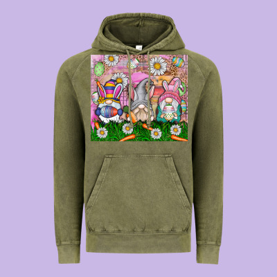 Easter Gnome Vintage Hoodie Designed By Cowhidedigitalart