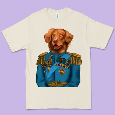 Golden Retriever Dog Portrait,custom Pet Portraits,renaissance Dog Premium Tee Designed By Ranaportraitstore