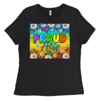 Black LGBTQ+ Proud Ally With Daisy Tumbler Ladies Tee - BundleAndBundleShop