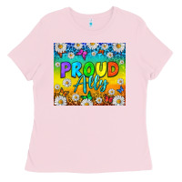 Bubblegum Pink LGBTQ+ Proud Ally With Daisy Tumbler Ladies Tee - BundleAndBundleShop