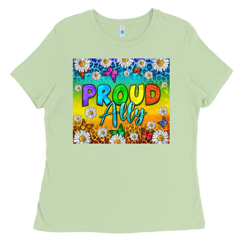 Lgbtq+ Proud Ally With Daisy Tumbler Ladies Tee by BundleAndBundleShop | Teevron