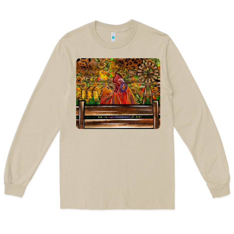 Farm Life Rooster Long Sleeve Tee by CowhideDigitalArt | Teevron