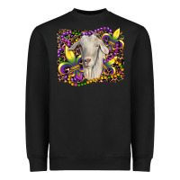 Black mardi gras goat fleur de lis Heavyweight Sweatshirt - RanaPortraitStore