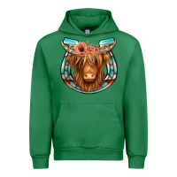 Emerald highland cow serape floral headband horseshoe Urban Hoodie - Jasminsmagicworld