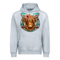 Heather Grey highland cow serape floral headband horseshoe Urban Hoodie - Jasminsmagicworld