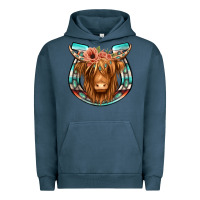 Pigment Midnight Navy highland cow serape floral headband horseshoe Urban Hoodie - Jasminsmagicworld