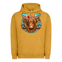 Pigment Peanut Butter highland cow serape floral headband horseshoe Urban Hoodie - Jasminsmagicworld