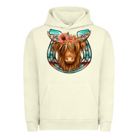 Pigment Pistachio highland cow serape floral headband horseshoe Urban Hoodie - Jasminsmagicworld