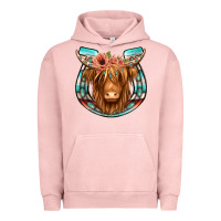 Pigment Salmon highland cow serape floral headband horseshoe Urban Hoodie - Jasminsmagicworld