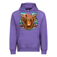 Tulip highland cow serape floral headband horseshoe Urban Hoodie - Jasminsmagicworld