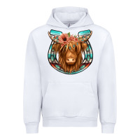 White highland cow serape floral headband horseshoe Urban Hoodie - Jasminsmagicworld