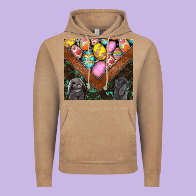 Easter Vintage Hoodie Designed By Cowhidedigitalart