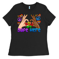 Black LGBTQ+ You Are Safe Here Ladies Tee - BundleAndBundleShop