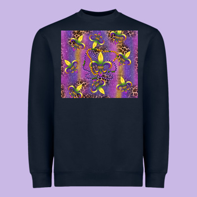 Mardi Gras Fleur De Lis Heavyweight Sweatshirt Designed By Ranaportraitstore