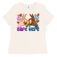 Bone LGBTQ+ You Are Safe Here Ladies Tee - BundleAndBundleShop