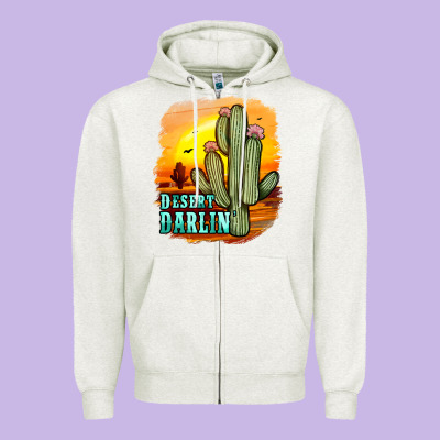 Desert Darlin' Zipper Hoodie Designed By Jahusdesignshop