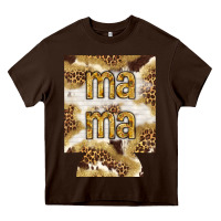 Chocolate Brown Mama with leopard and cowhide regular can cooler Heavy Core Tee - HowdyJamesFarm