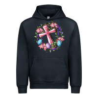 Navy Cross With Floral Wreath And Easter Eggs Urban Hoodie - RanaPortraitStore