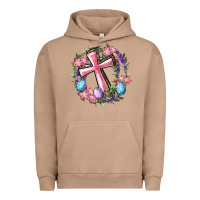 Cross With Floral Wreath And Easter Eggs Urban Hoodie | Teevron