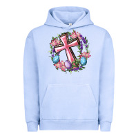 Pigment Grape Ice Cross With Floral Wreath And Easter Eggs Urban Hoodie - RanaPortraitStore