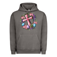 Pigment Tornado Cross With Floral Wreath And Easter Eggs Urban Hoodie - RanaPortraitStore