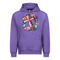 Tulip Cross With Floral Wreath And Easter Eggs Urban Hoodie - RanaPortraitStore