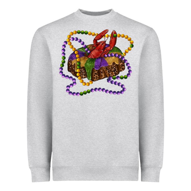 Mardi Gras Craw Fish King Cake With Leopard Heavyweight Sweatshirt by RanaPortraitStore | Teevron