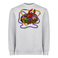 Heather Grey mardi gras craw fish king cake with leopard Heavyweight Sweatshirt - RanaPortraitStore