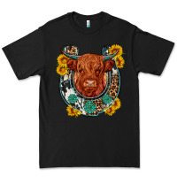 Black western leopard cowhide cow horseshoe Premium Tee - OliviaCreatesArt