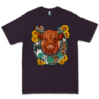 Plum western leopard cowhide cow horseshoe Premium Tee - OliviaCreatesArt