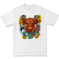 White western leopard cowhide cow horseshoe Premium Tee - OliviaCreatesArt