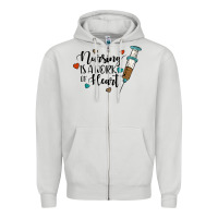 Dove Grey nursing i̇s a work of heart Zipper Hoodie - JahusDesignShop