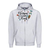 Heather Grey nursing i̇s a work of heart Zipper Hoodie - JahusDesignShop
