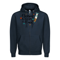 Navy nursing i̇s a work of heart Zipper Hoodie - JahusDesignShop