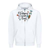 White nursing i̇s a work of heart Zipper Hoodie - JahusDesignShop