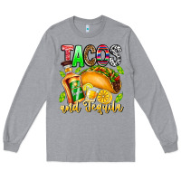 Heather Grey Tacos And Tequila Long Sleeve Tee - CowhideDigitalArt