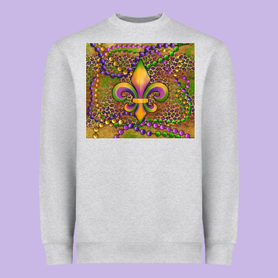 Mardi Gras Fleur De Lis Heavyweight Sweatshirt Designed By Ranaportraitstore