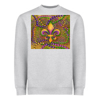 Heather Grey mardi gras fleur de lis Heavyweight Sweatshirt - RanaPortraitStore