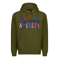 Army Green happy birthday america Premium Hoodie - Artiststas