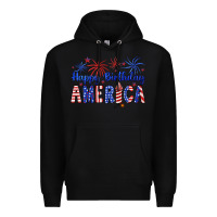 Black happy birthday america Premium Hoodie - Artiststas