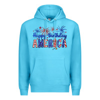 Ocean Blue happy birthday america Premium Hoodie - Artiststas