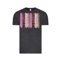 Vintage Black pink glitter leopard brushstroke background Vintage Tee - RanaPortraitStore