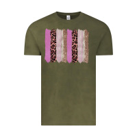 Pink Glitter Leopard Brushstroke Background Vintage Tee | Teevron